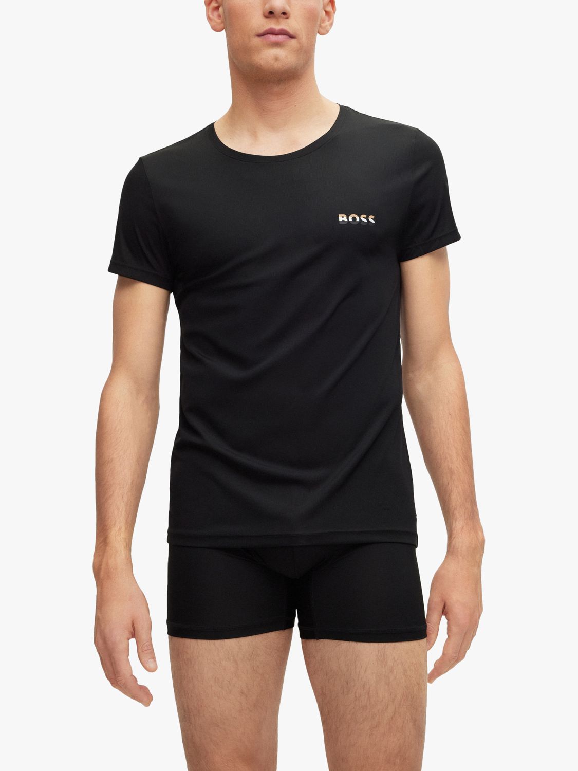 HUGO BOSS Slim Fit Underwear Logo T-Shirt, Black at John Lewis & Partners