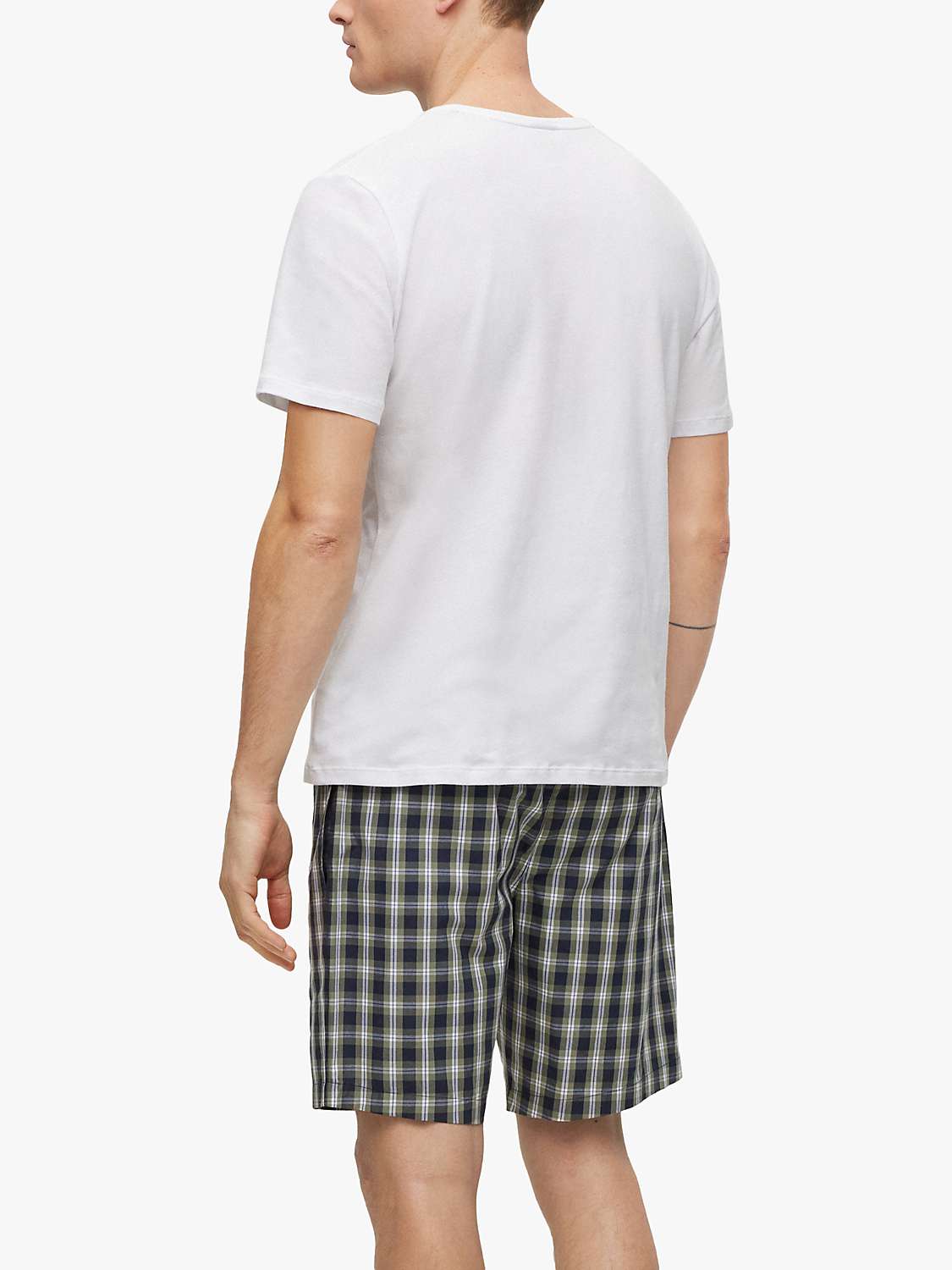 Buy HUGO BOSS Cotton Short Sleeve Pyjama Set, Open Green Online at johnlewis.com