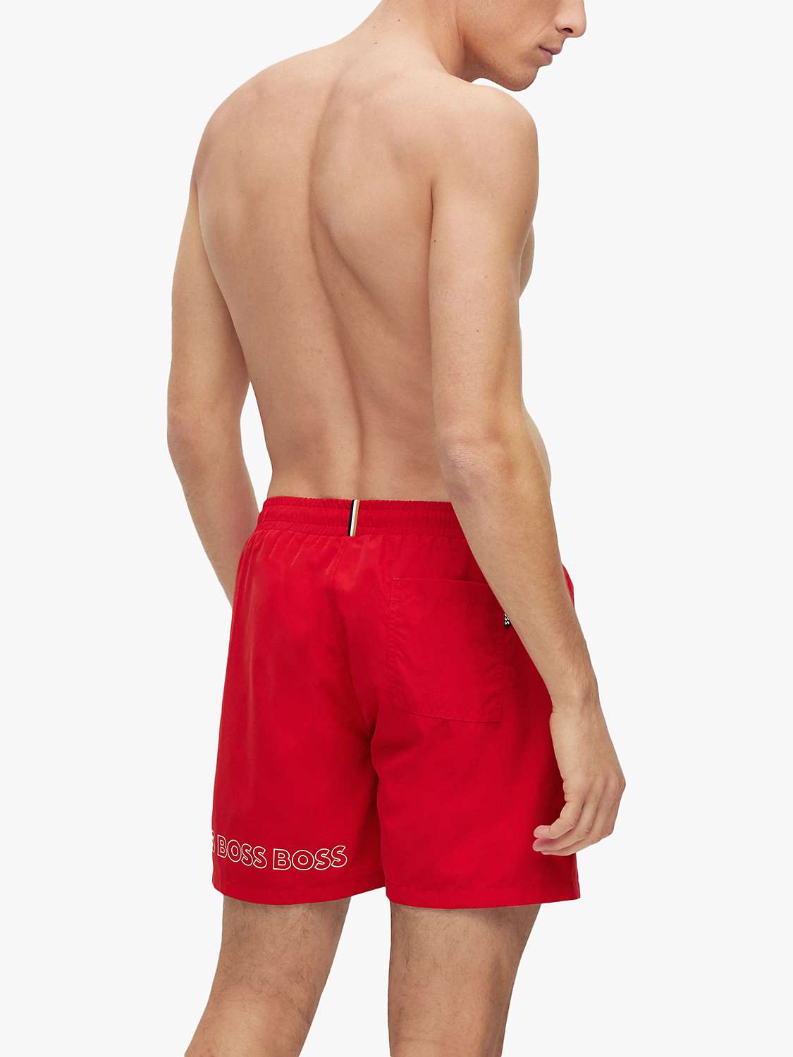 Buy BOSS Dolphin Swim Shorts, Bright Red Online at johnlewis.com