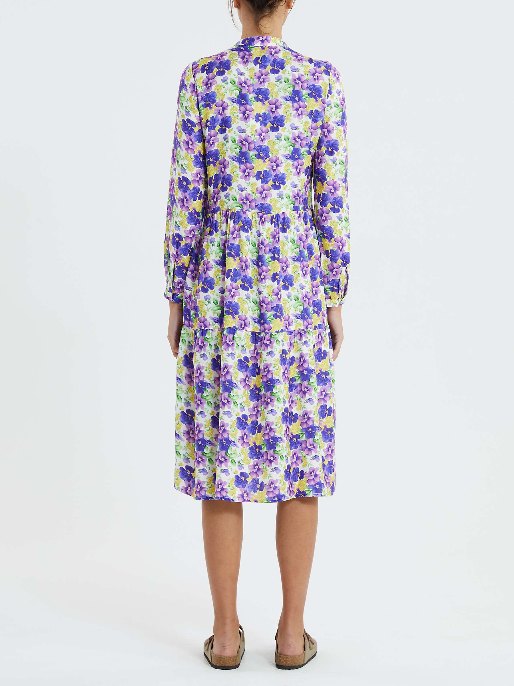 Buy Lollys Laundry Anita Long Sleeved Floral Midi Dress, Multi Online at johnlewis.com