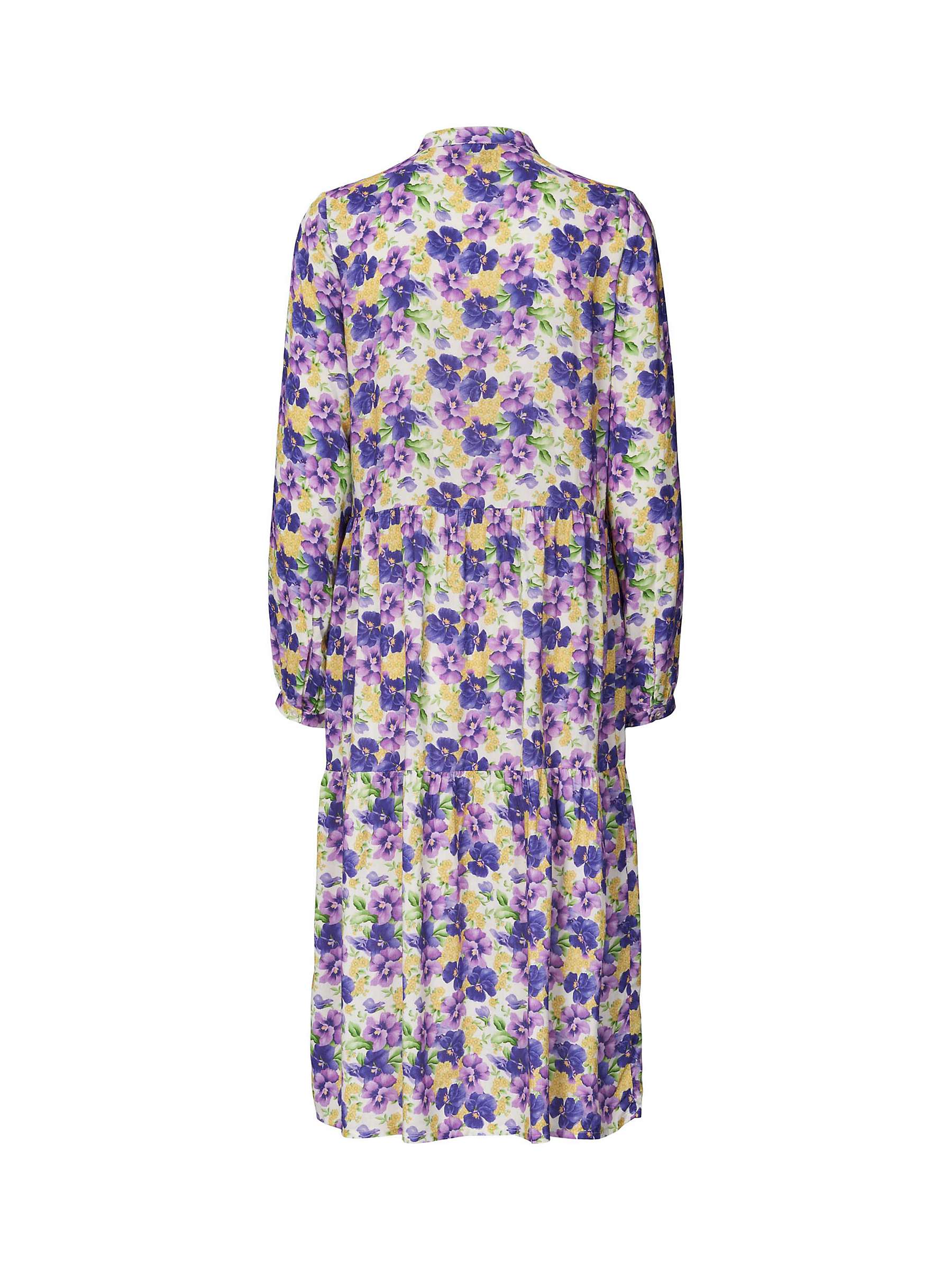 Buy Lollys Laundry Anita Long Sleeved Floral Midi Dress, Multi Online at johnlewis.com