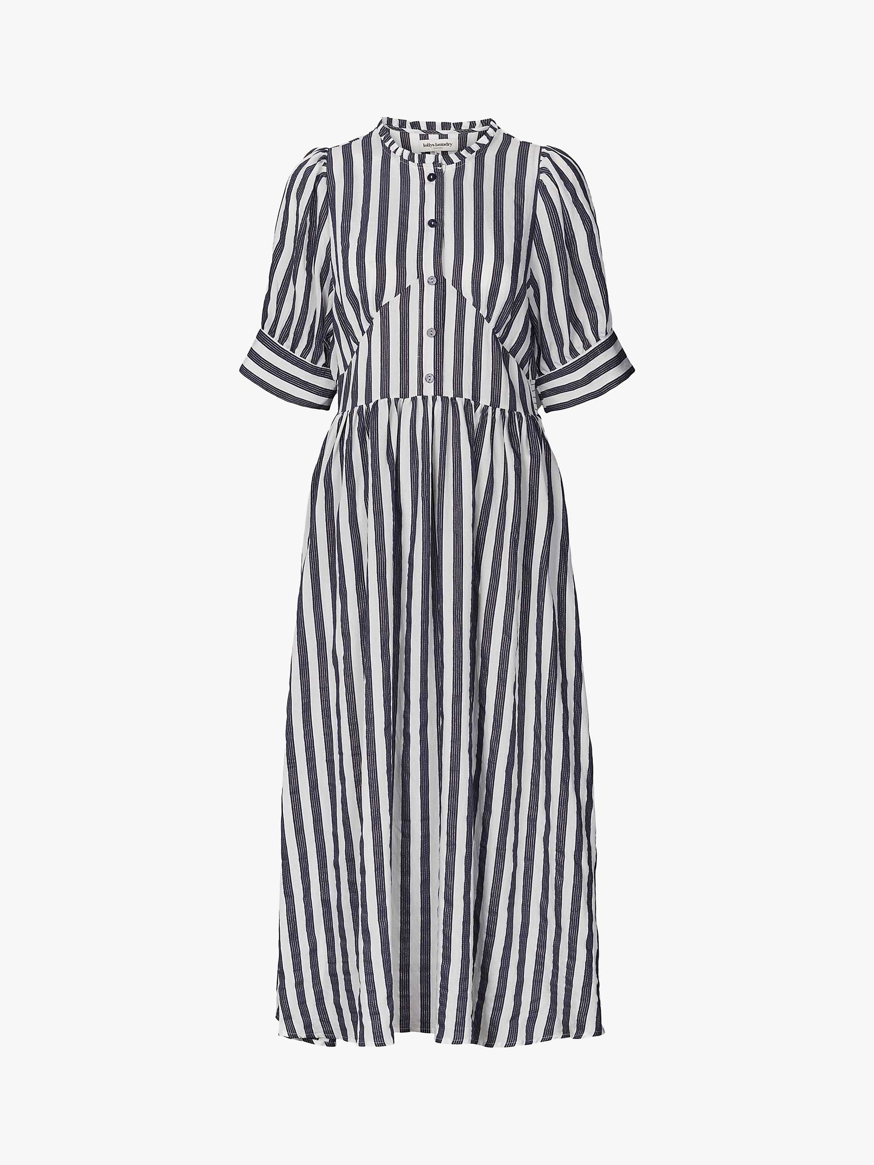 Buy Lollys Laundry Boston Striped Midi Shirt Dress, Blue/White Online at johnlewis.com