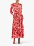 Lollys Laundry Nee 3/4 Sleeve Maxi Dress Nee, Red, Red