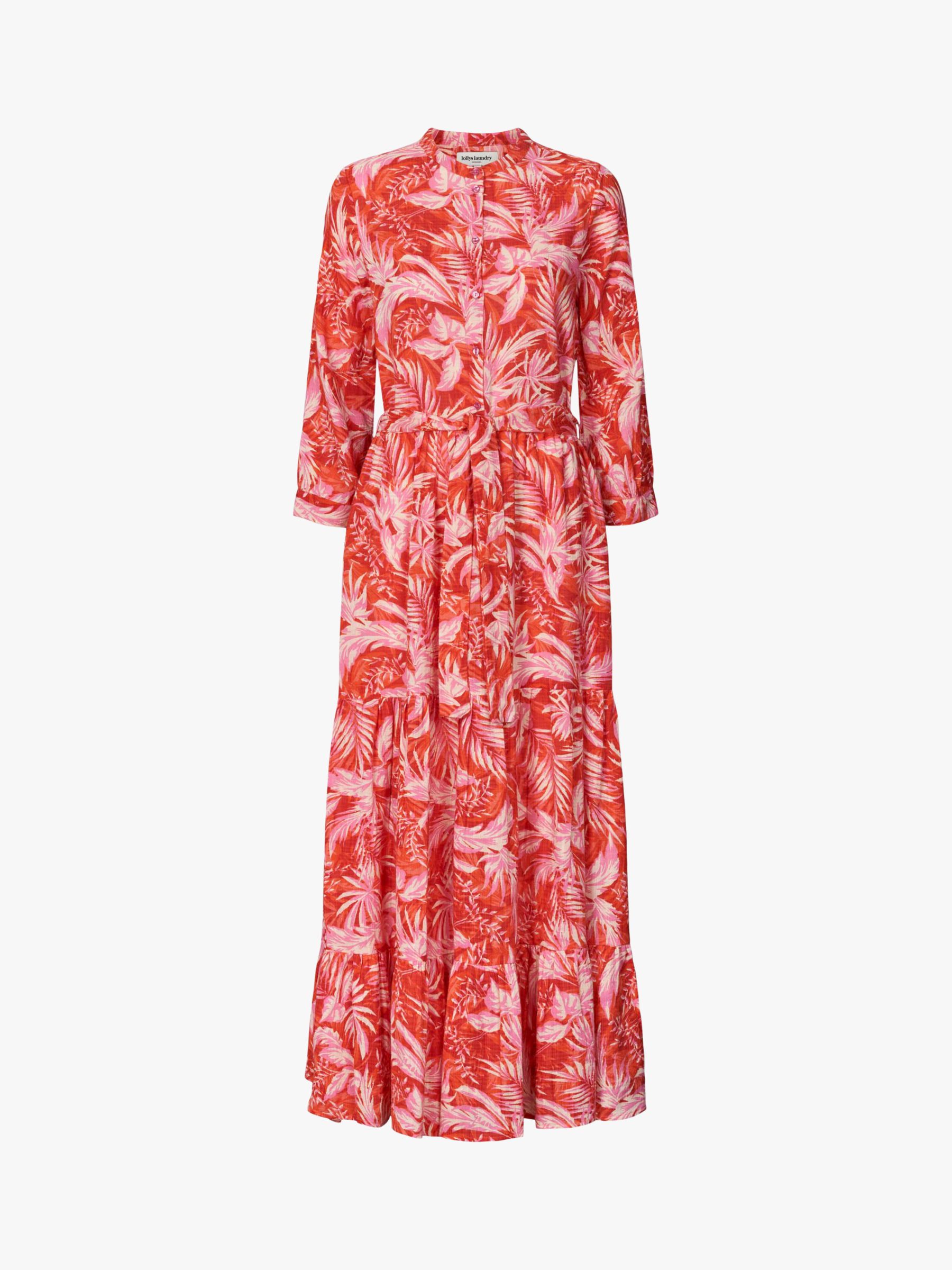 Lollys Laundry Nee 3/4 Sleeve Maxi Dress Nee, Red at John Lewis & Partners