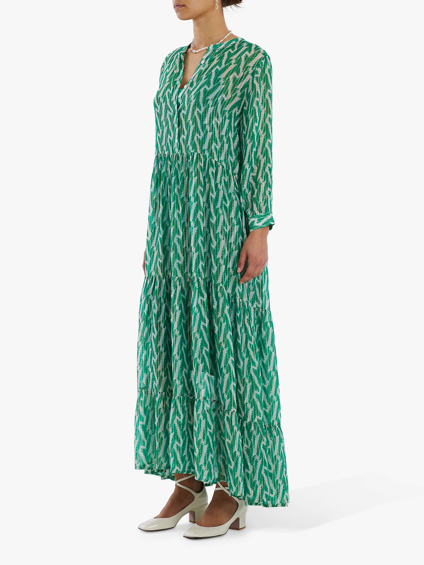 Lollys Laundry Nee Abstract Print Maxi Dress, Green/Multi at John Lewis ...