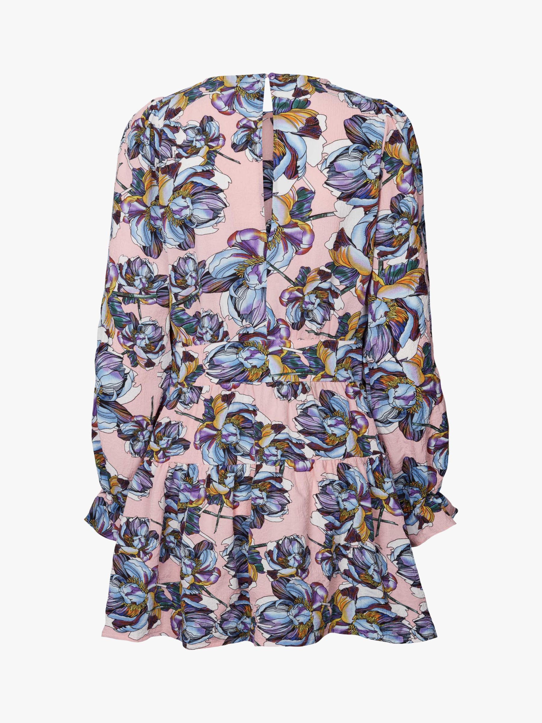 Lollys Laundry Parina Floral Print Mini Dress, Lilac/Multi, S