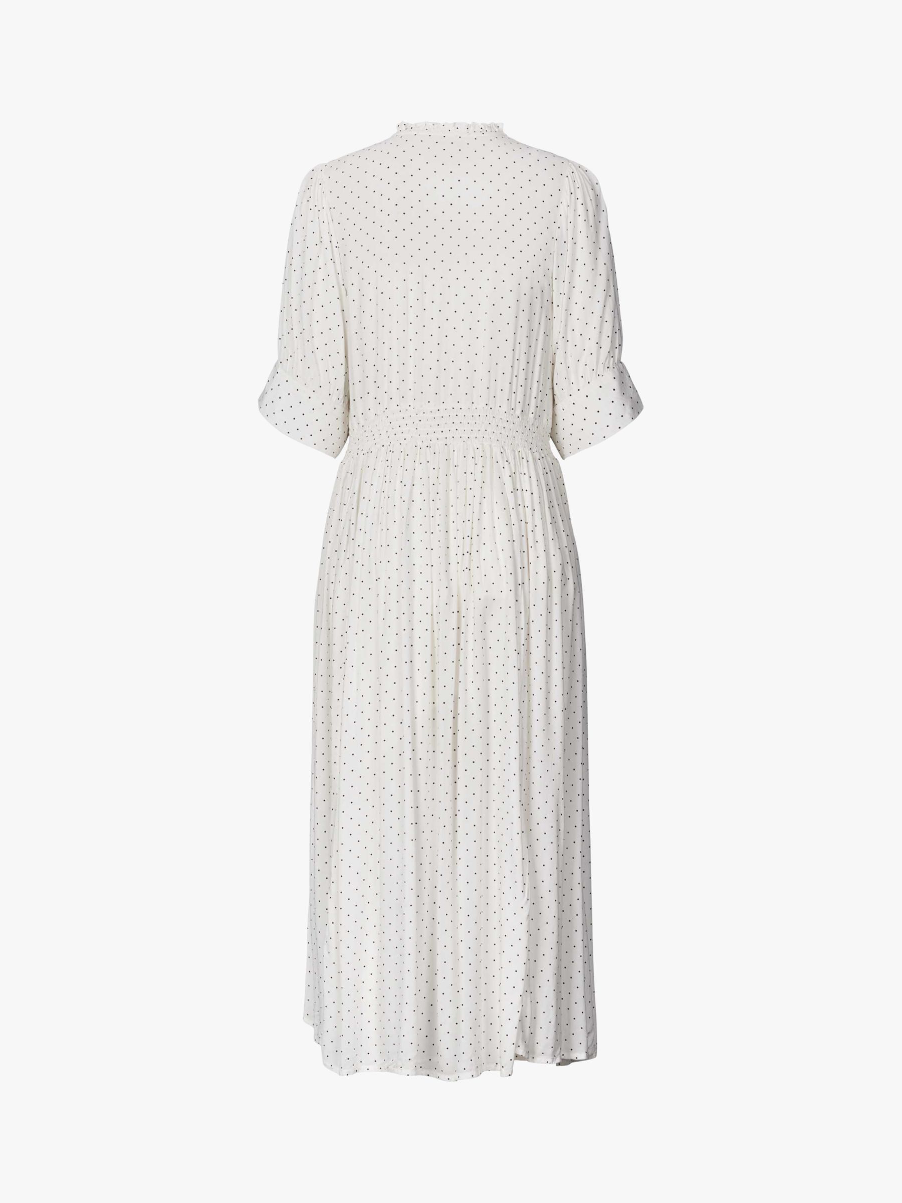 Lollys Laundry Boston Polka Dot Print Midi Dress, White at John Lewis ...