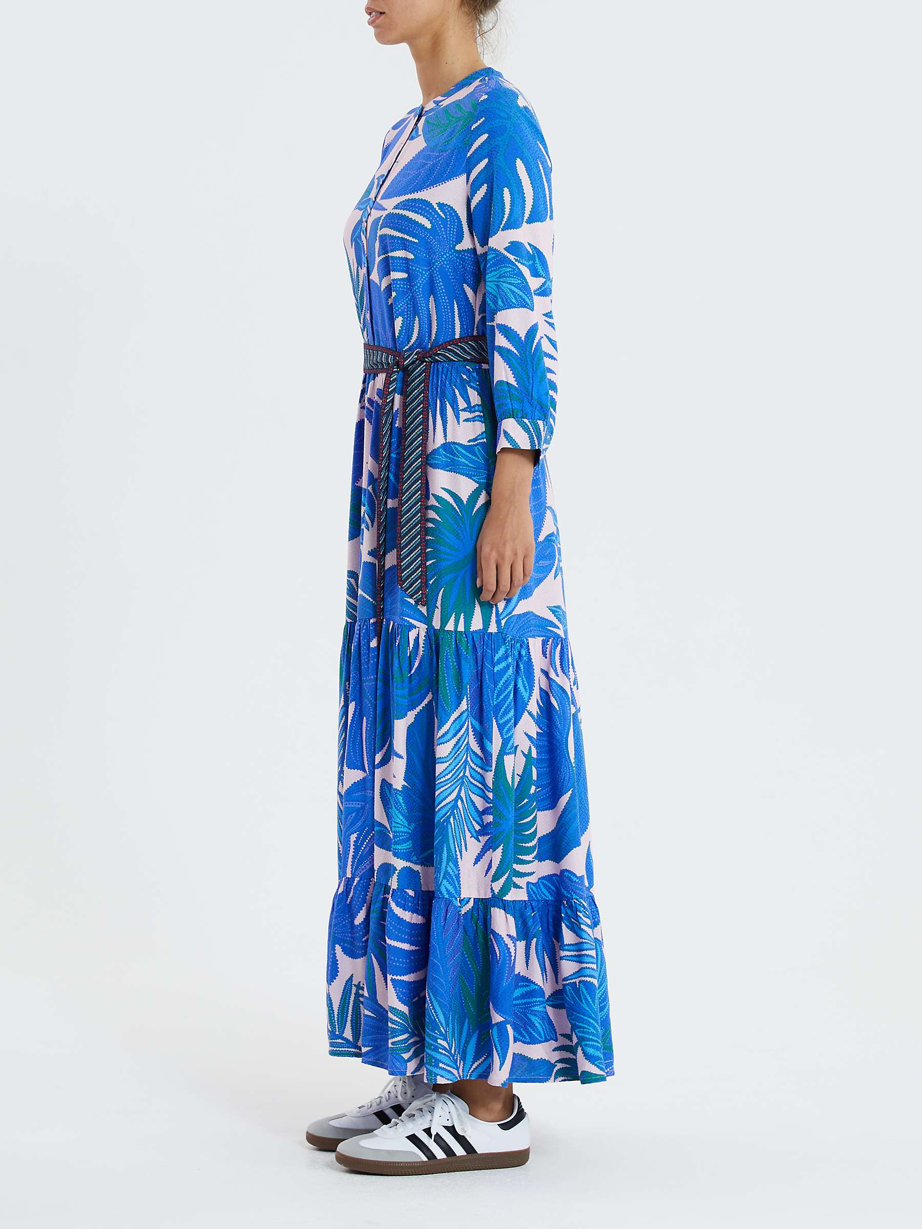 Buy Lollys Laundry Nee Palm Leaf Print Maxi Dress, Bright Blue/Multi Online at johnlewis.com