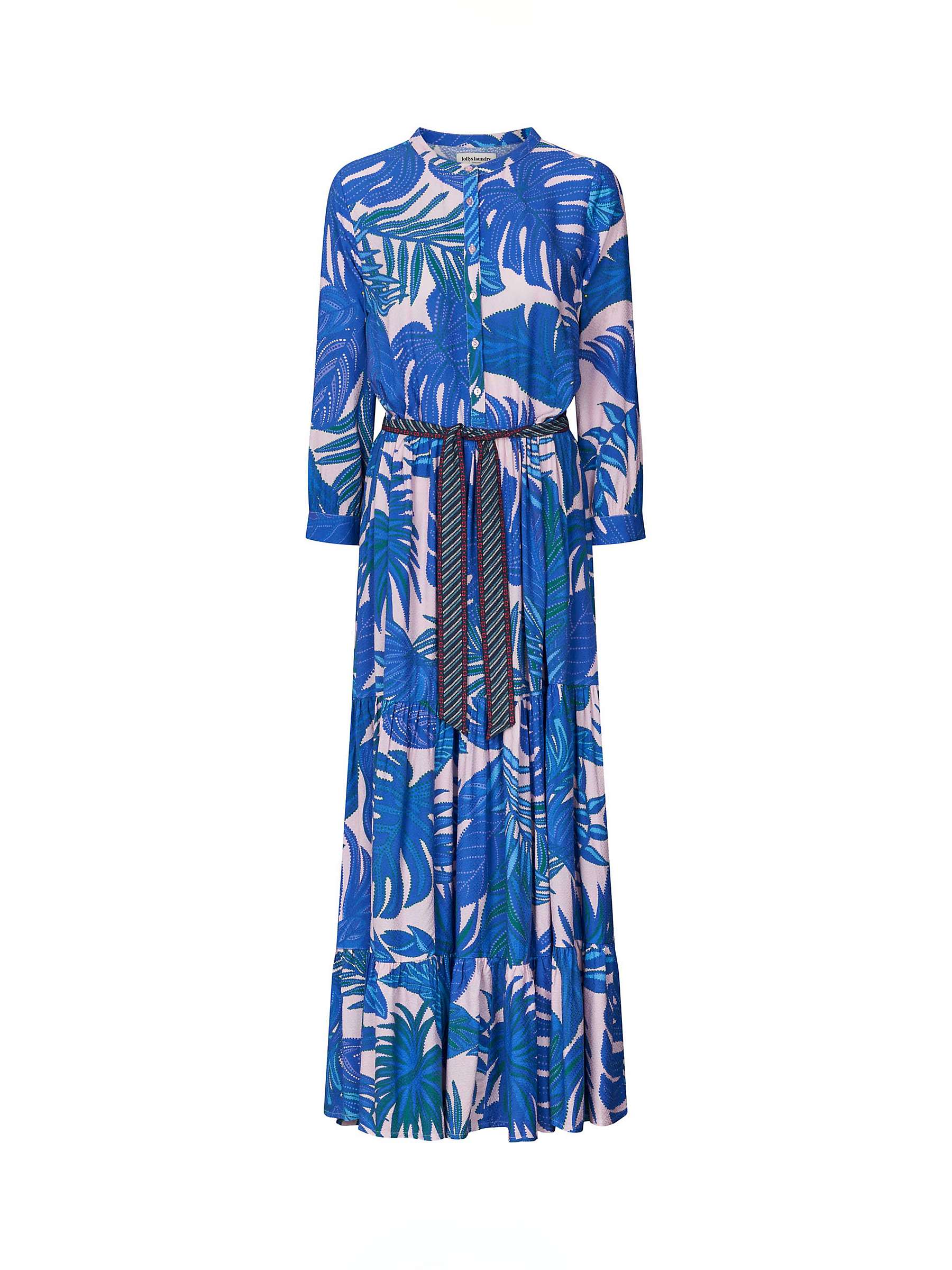 Buy Lollys Laundry Nee Palm Leaf Print Maxi Dress, Bright Blue/Multi Online at johnlewis.com