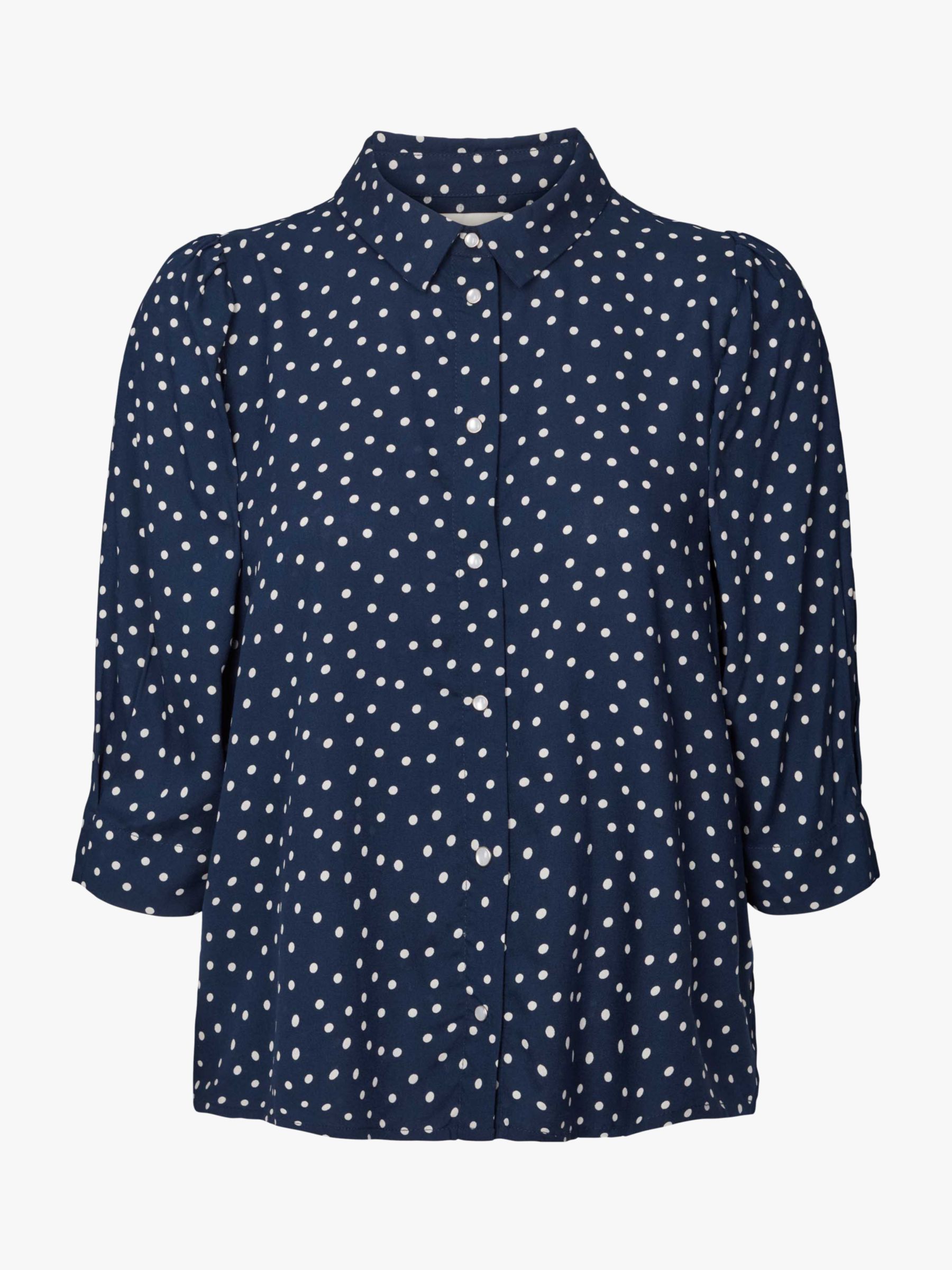 Lollys Laundry Bono Polka Dot Blouse, Navy/White at John Lewis & Partners