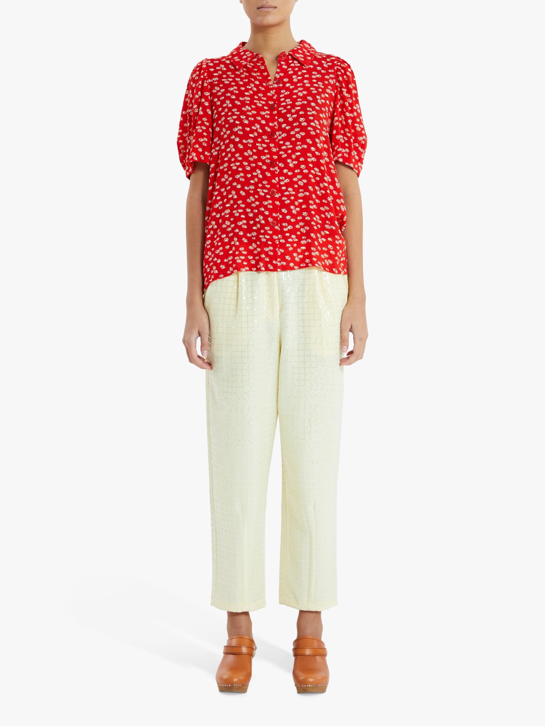 Lollys Laundry Floral Print Blouse, Red/White at John Lewis & Partners