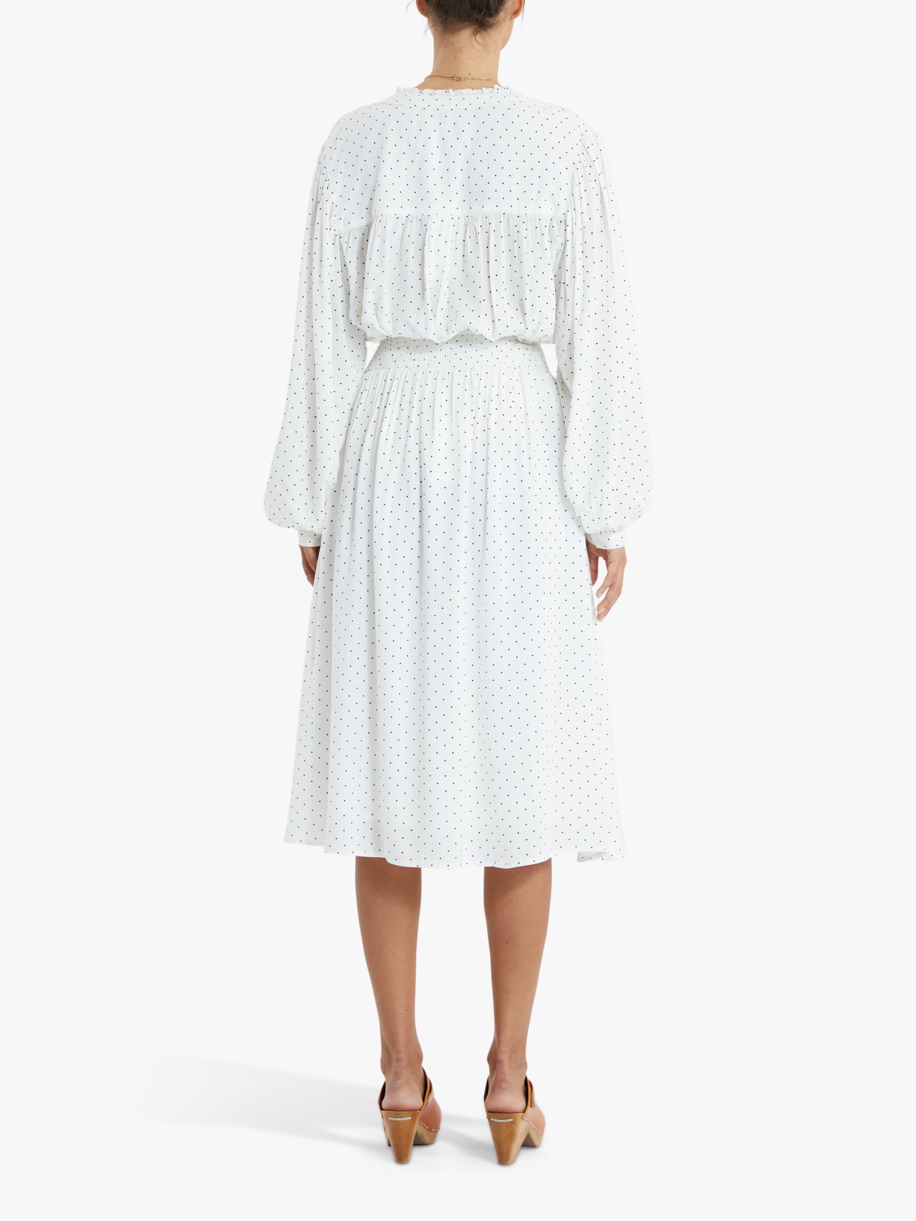 Buy Lollys Laundry Tanya Smock Dot Print Midi Skirt, White Online at johnlewis.com