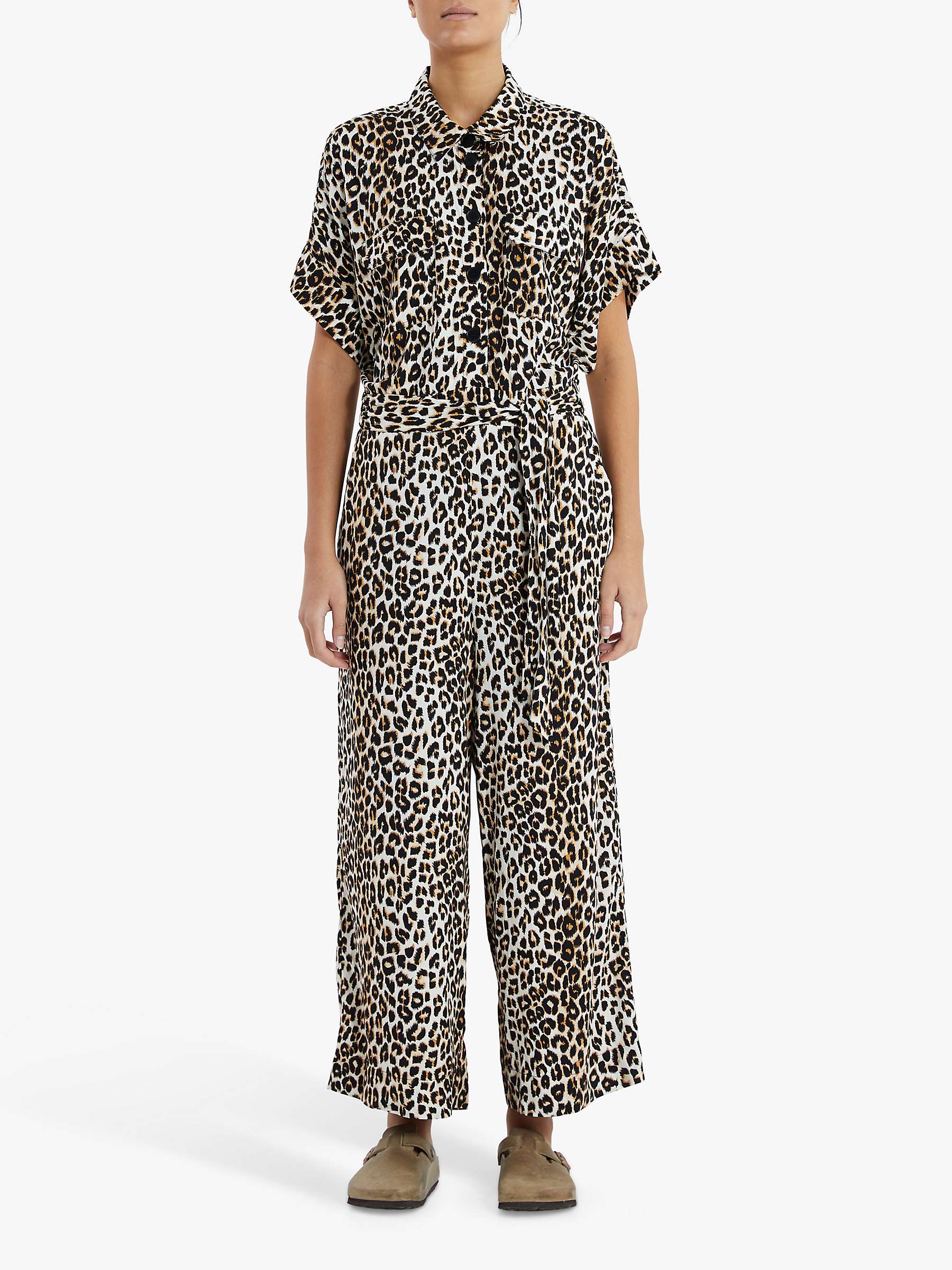 Buy Lollys Laundry Mathilde Leopard Print Jumpsuit, Brown/Multi Online at johnlewis.com