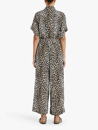 Lollys Laundry Mathilde Leopard Print Jumpsuit, Brown/Multi