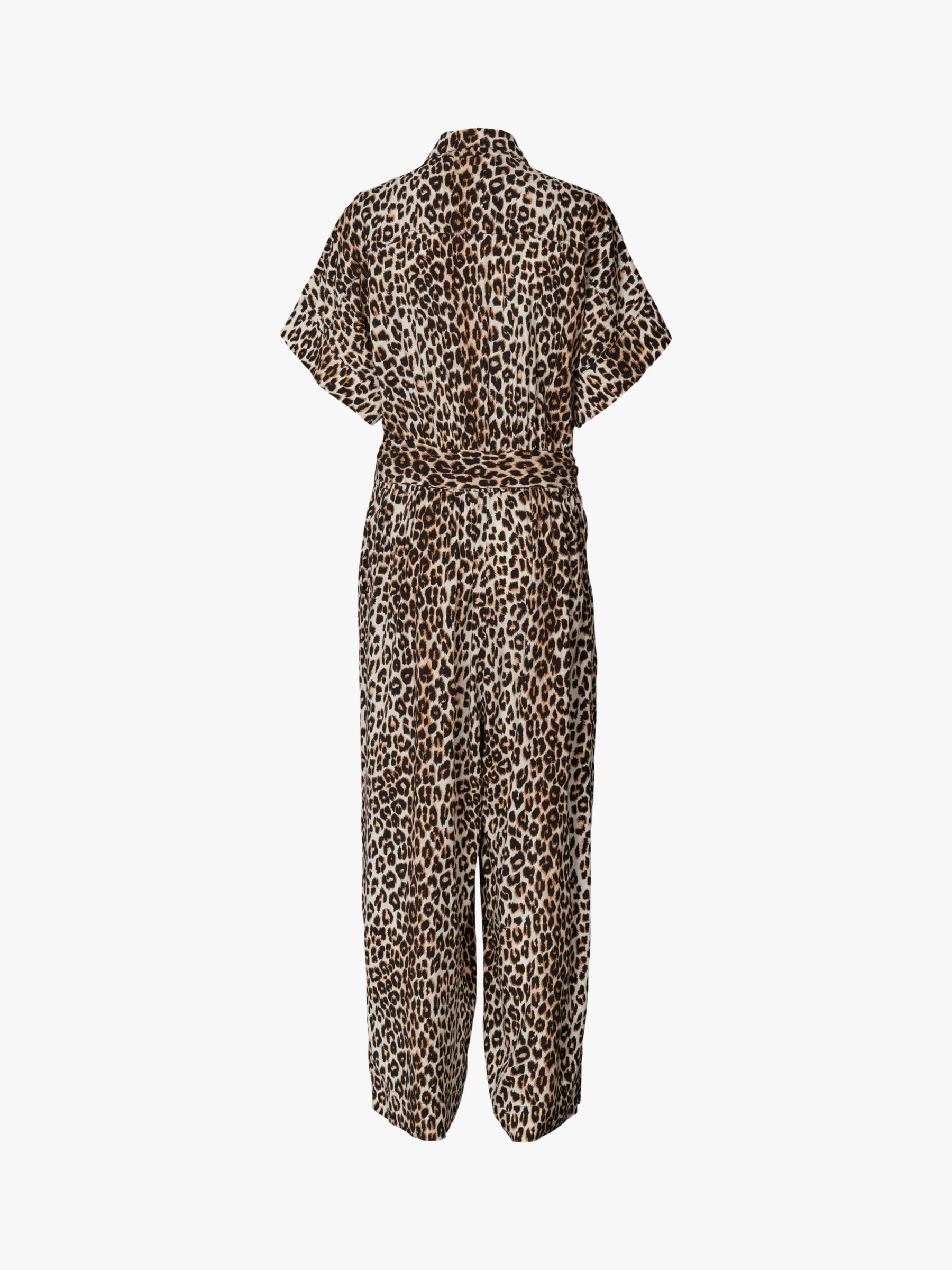 Lollys Laundry Mathilde Leopard Print Jumpsuit, Brown/Multi, XS
