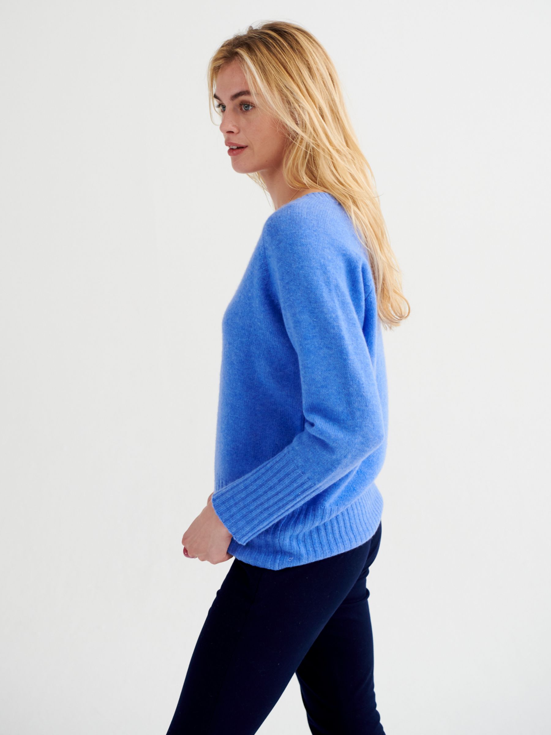 NRBY Mari Cashmere Jumper, Heathered Blue Bell at John Lewis & Partners