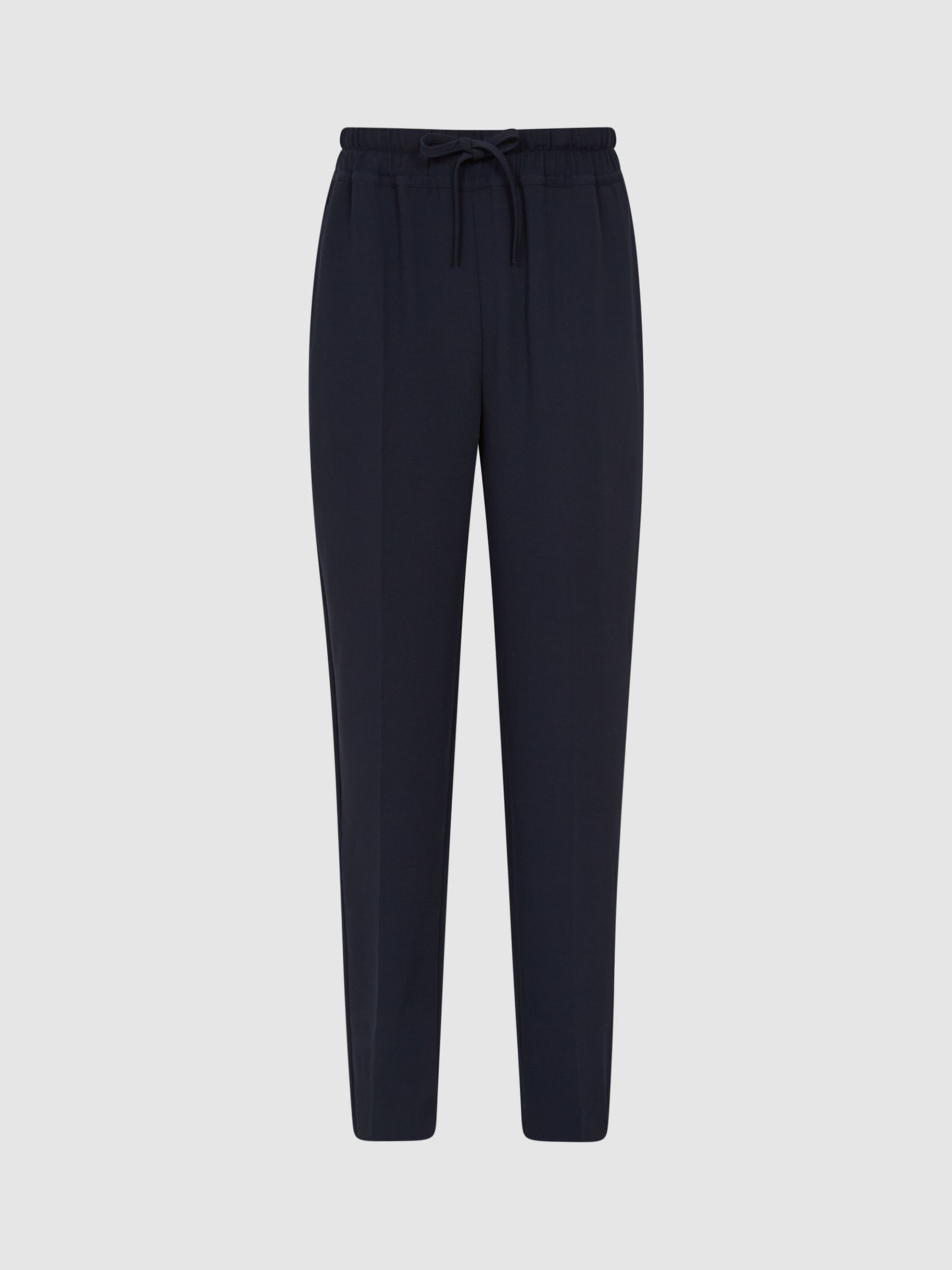 Reiss Petite Hailey Cropped Trousers, Navy at John Lewis & Partners