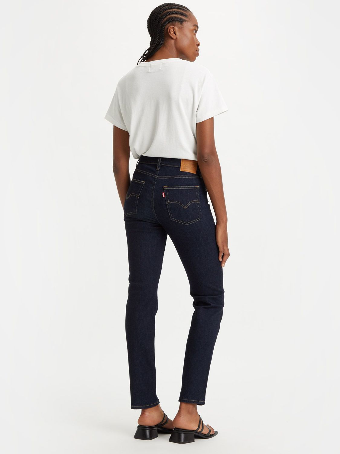 Levi's 724 High Rise Straight Cut Jeans, Blue Wave Rinse at John Lewis &  Partners