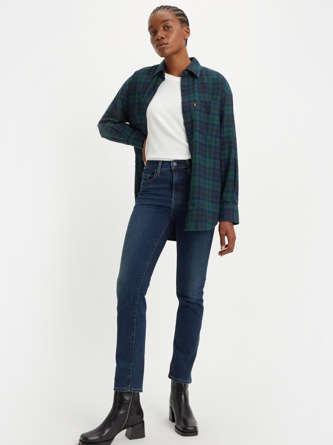stave resident Bølle Levi's 724 High Rise Straight Cut Jeans, Blue Swell at John Lewis & Partners