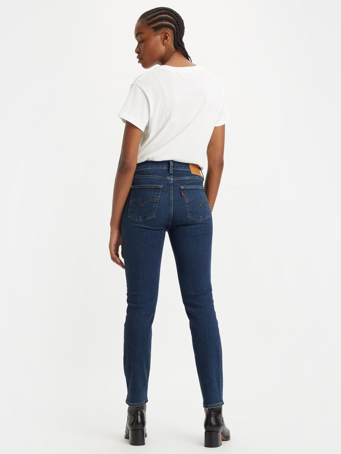 Levi's 724 High Rise Straight Cut Jeans, Blue Swell at John Lewis & Partners