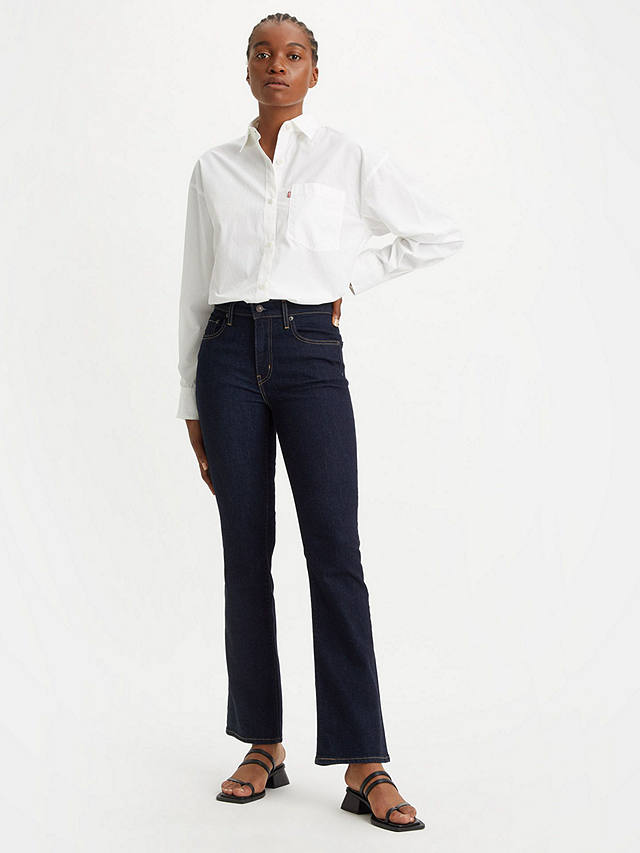 Levi's 725 High Rise Bootcut Jeans, Blue Wave Rinse at John Lewis ...