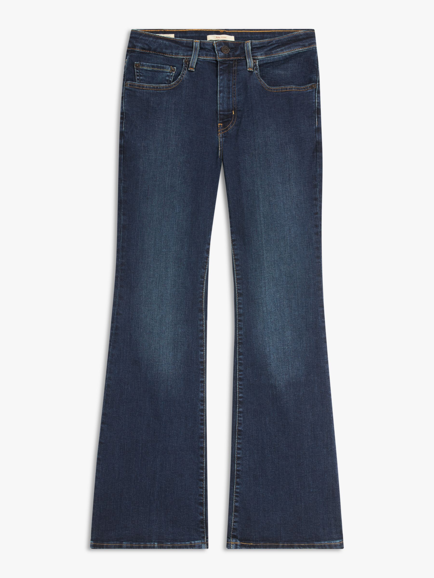 Levi's 726 High Rise Flared Jeans, Blue Swell at John Lewis & Partners