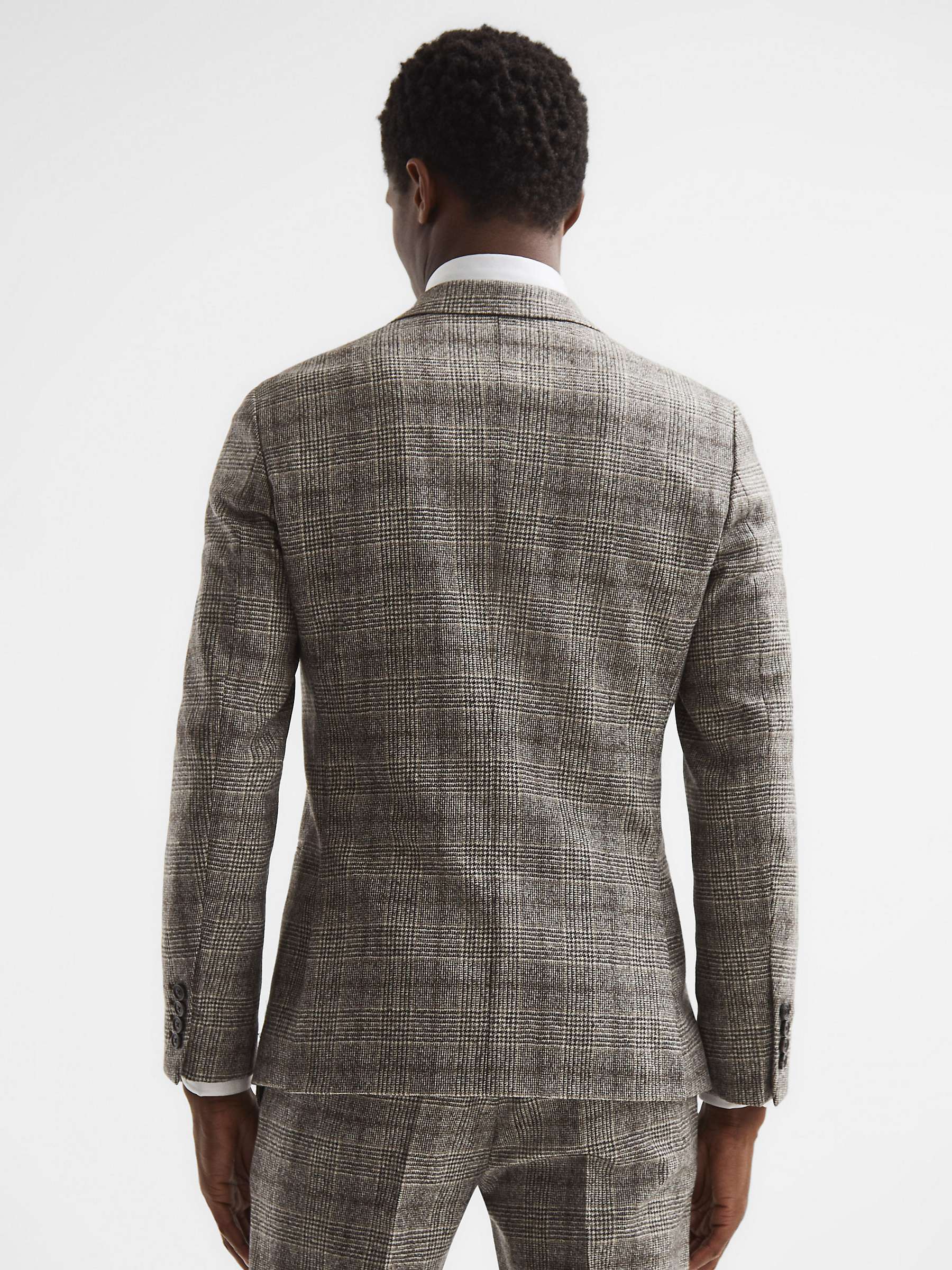 Buy Reiss Alfredo Slim Fit Double Breasted Wool Check Suit Blazer, Brown Online at johnlewis.com