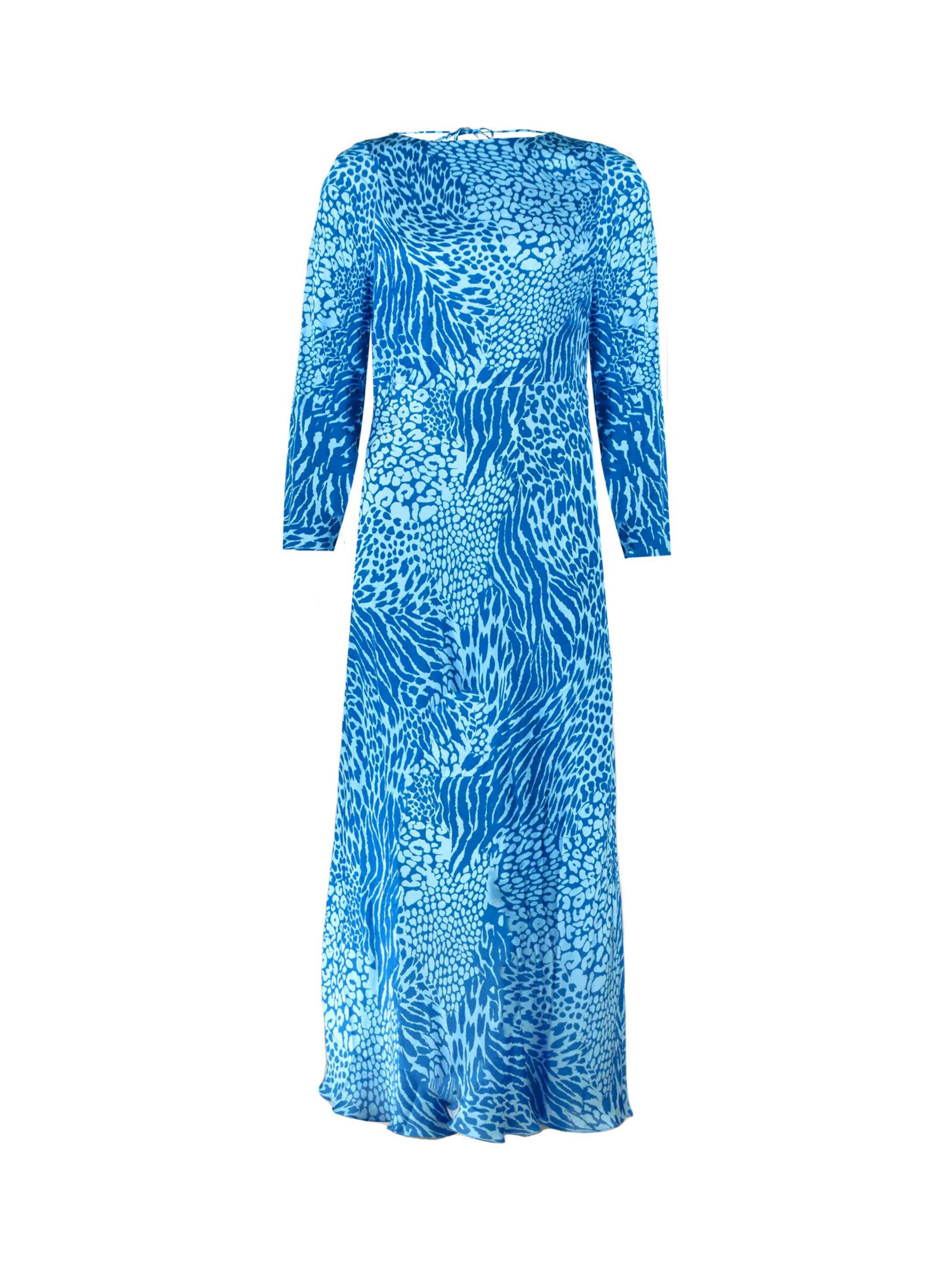 Ro&Zo Animal Print Midi Dress, Blue at John Lewis & Partners