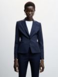 Mango Cofi Structured Suit Blazer, Navy