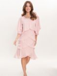 Gina Bacconi Toni Layered Scoop Neck Dress and Jacket, Rose Pink