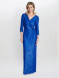 Gina Bacconi Jacynda Sequin Wrap Front Maxi Dress