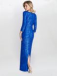 Gina Bacconi Jacynda Sequin Wrap Front Maxi Dress