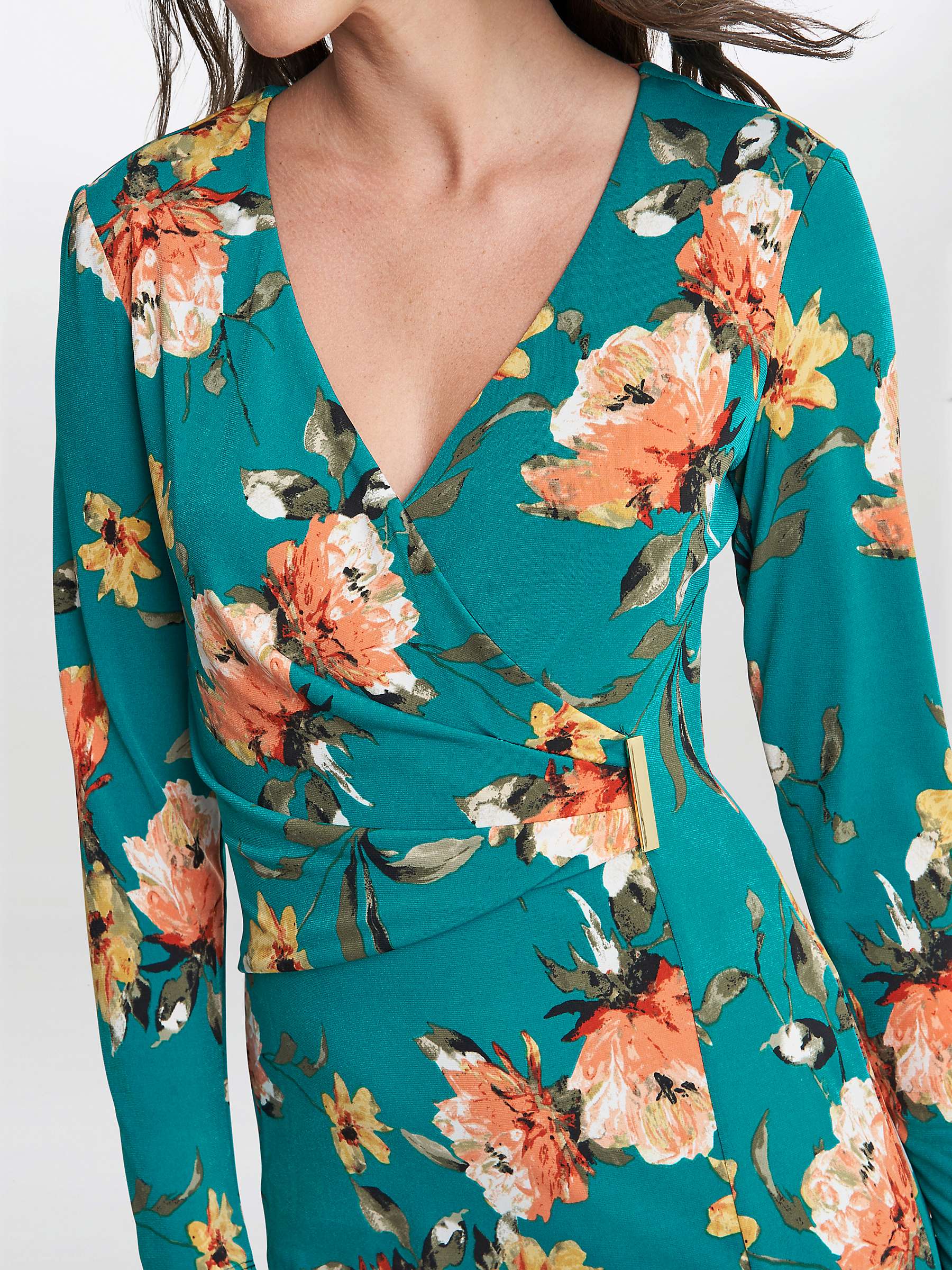 Buy Gina Bacconi Harper Wrap Dress, Green/Multi Online at johnlewis.com