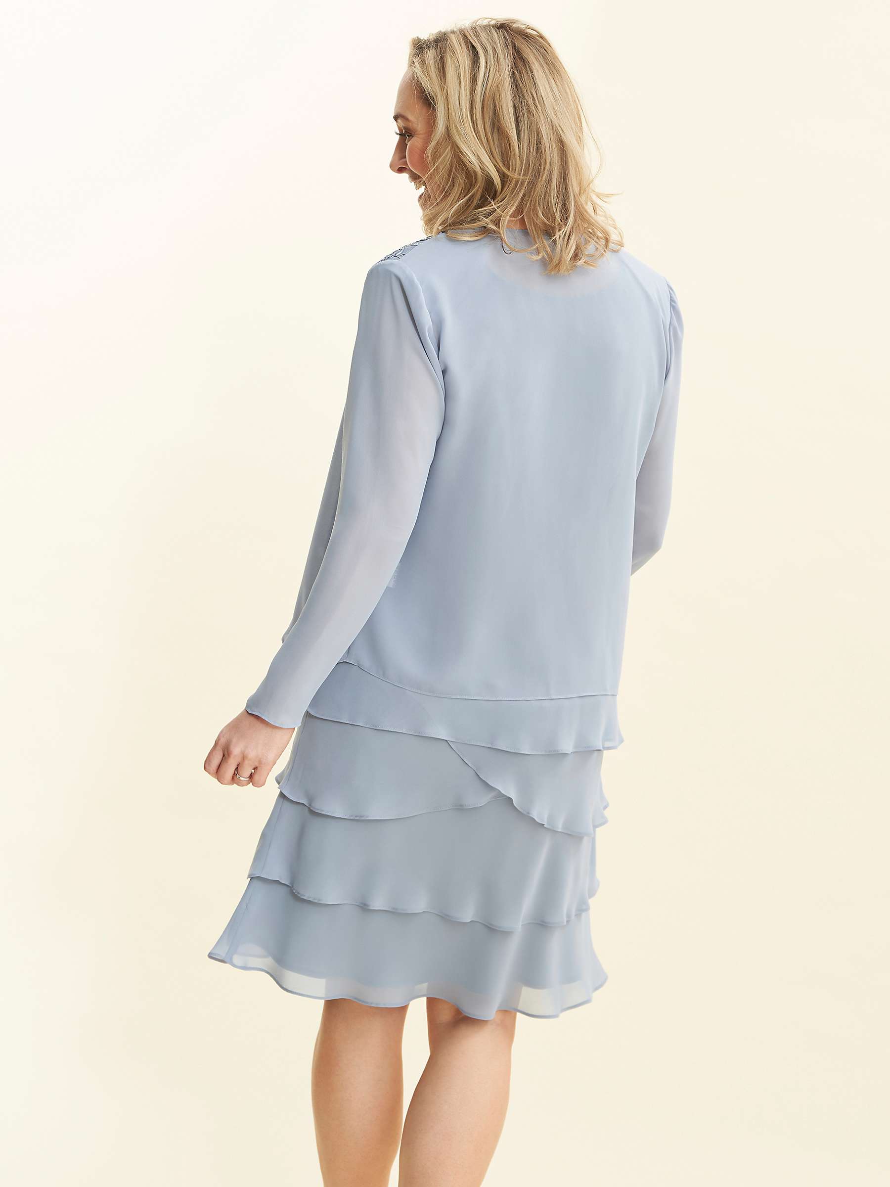 Buy Gina Bacconi Camira Lace Shoulder Bead Tier Jacket Knee Length Dress Online at johnlewis.com