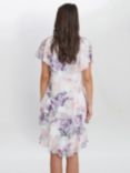 Gina Bacconi Chloe Floral Print Tiered Dress, Ivory/Multi