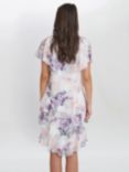 Gina Bacconi Chloe Floral Print Tiered Dress, Ivory/Multi, Ivory/Multi