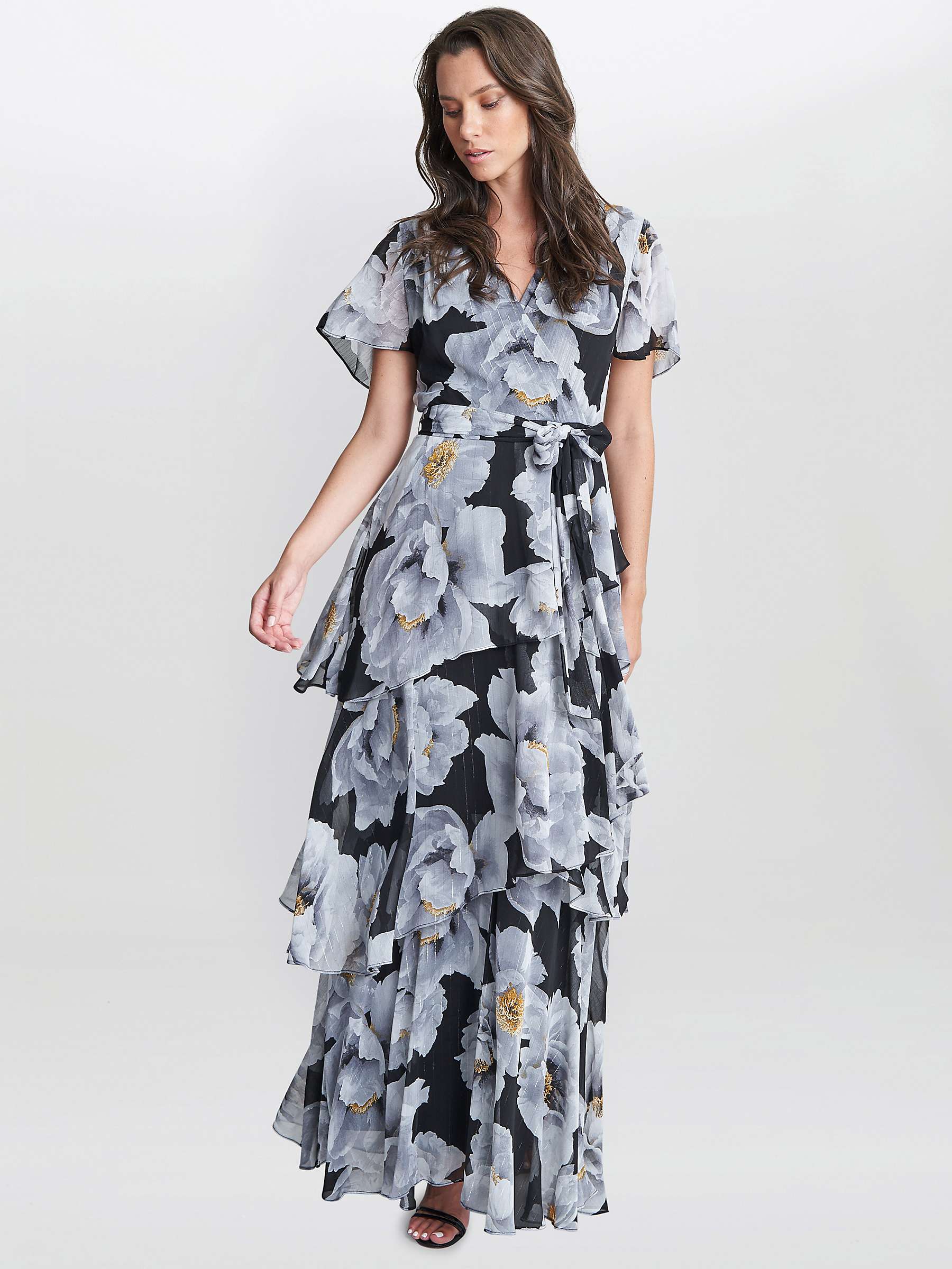 Buy Gina Bacconi Caylee Printed Maxi Dress, Ivory/Black Online at johnlewis.com