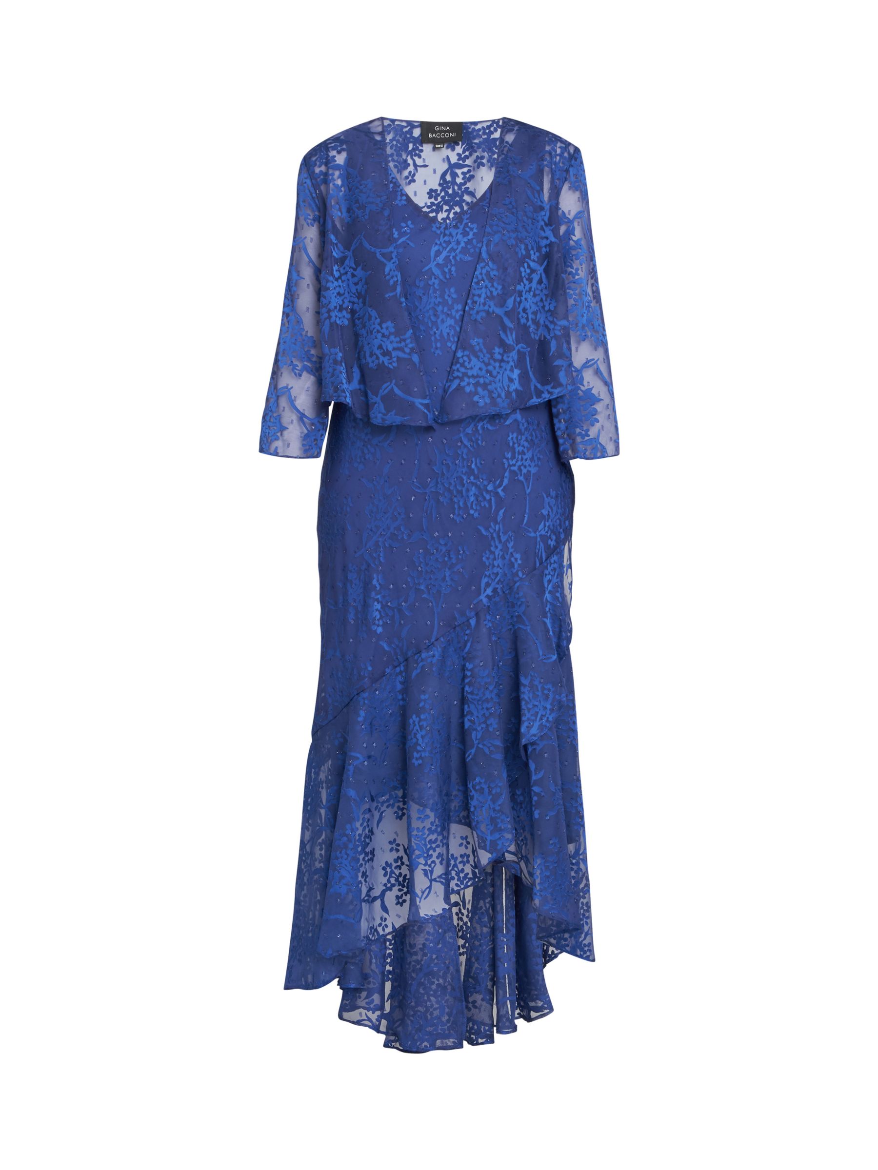 Buy Gina Bacconi Barbara Cascade Jacket Midi Dress, Royal Online at johnlewis.com