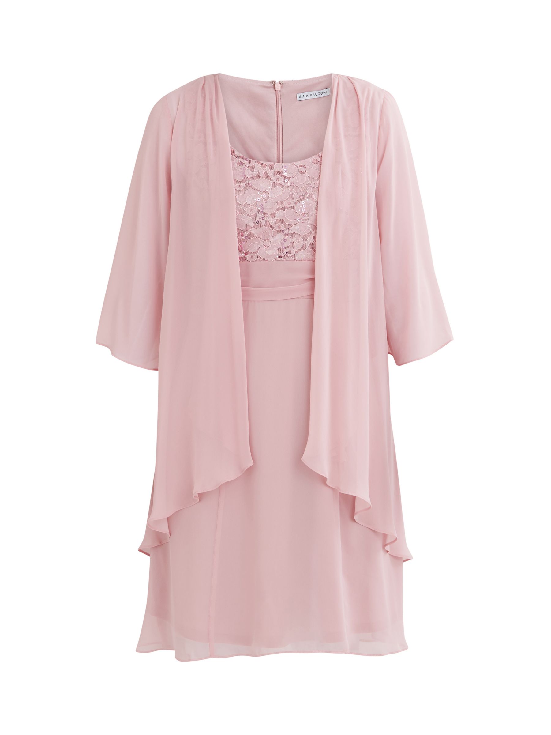 Gina Bacconi Aribelle Empire Waist Jacket Mini Dress, Rose Pink, 10