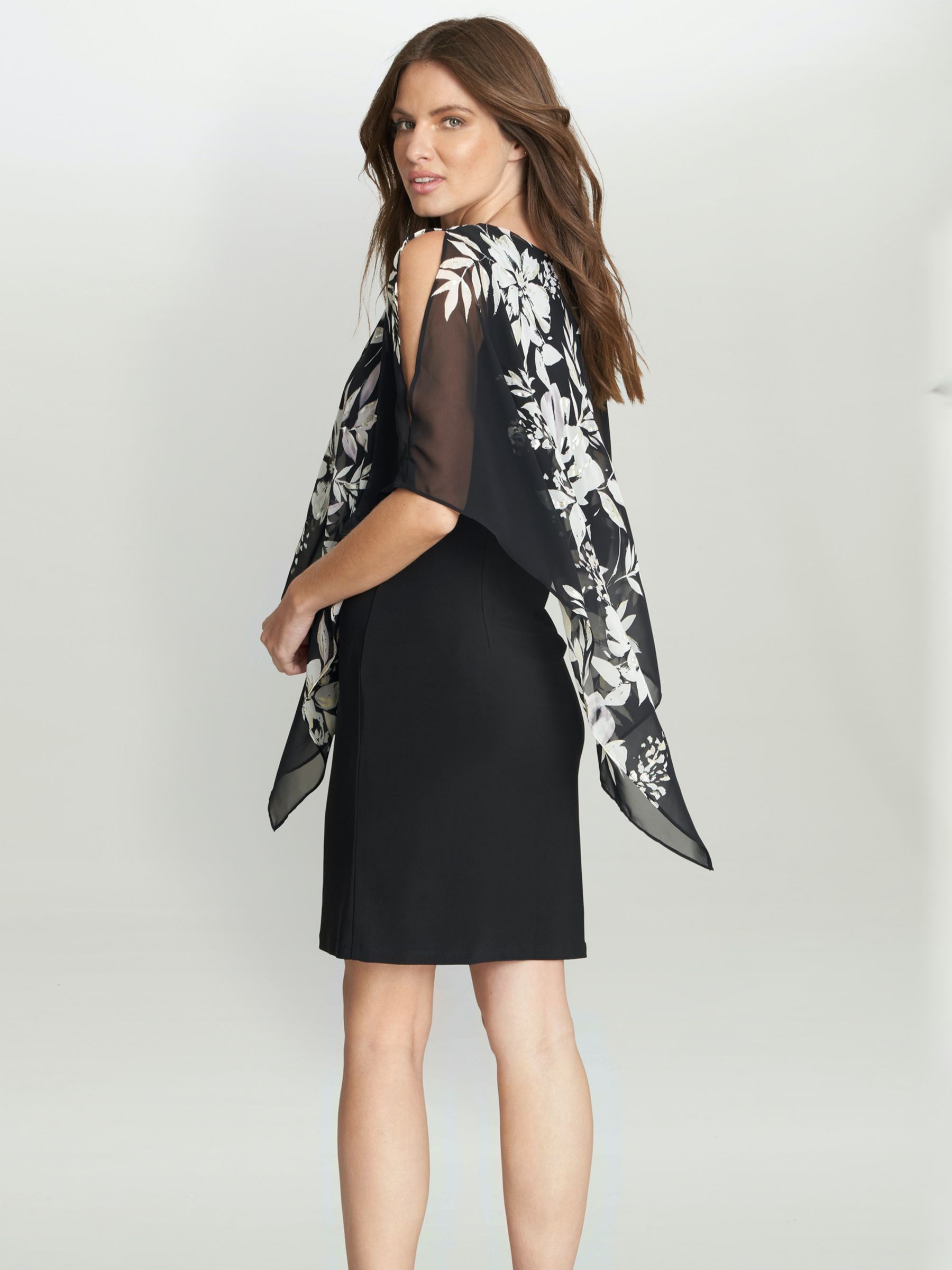 Buy Gina Bacconi Kiya Asymmetric Printed Dress, Black/White Online at johnlewis.com