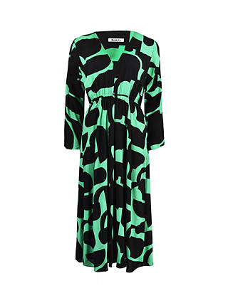 Ro&Zo Abstract Print Split Midi Dress, Multi