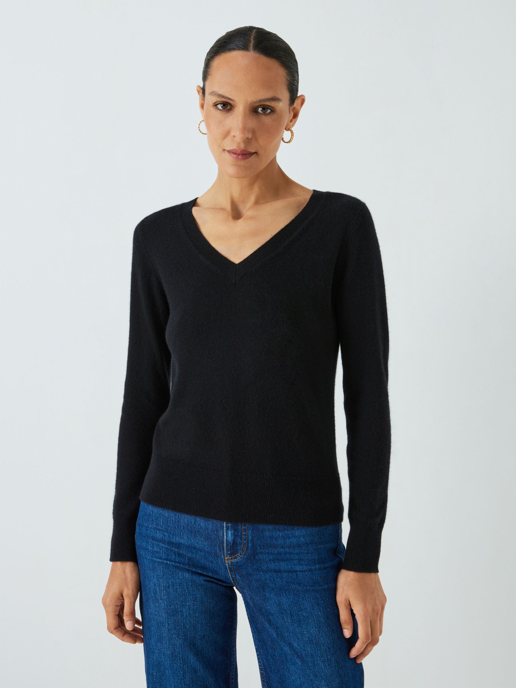 Women's Knitwear - V-Neck, Black | John Lewis & Partners