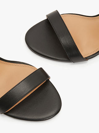 John Lewis Merry Leather Stiletto Heel Sandals, Blk Latigo Leather