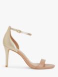 John Lewis Merry Leather Stiletto Heel Sandals, Machiatto/ Lt Gold