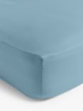 John Lewis Crisp & Fresh 200 Thread Count Egyptian Cotton Standard Fitted Sheet, Lake Blue