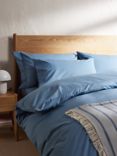 John Lewis Crisp & Fresh 200 Thread Count Egyptian Cotton Standard Fitted Sheet, Lake Blue