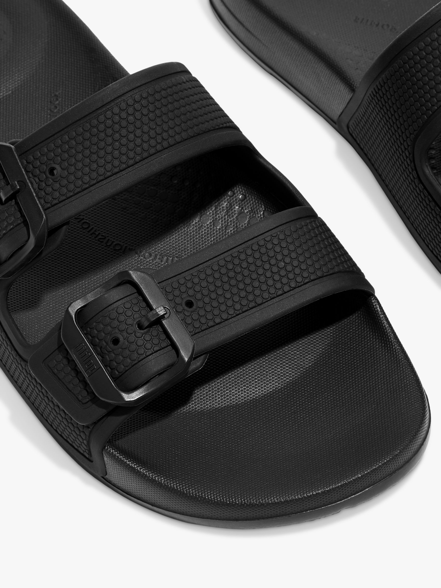 FitFlop IQushion Slider Sandals, Black, 3