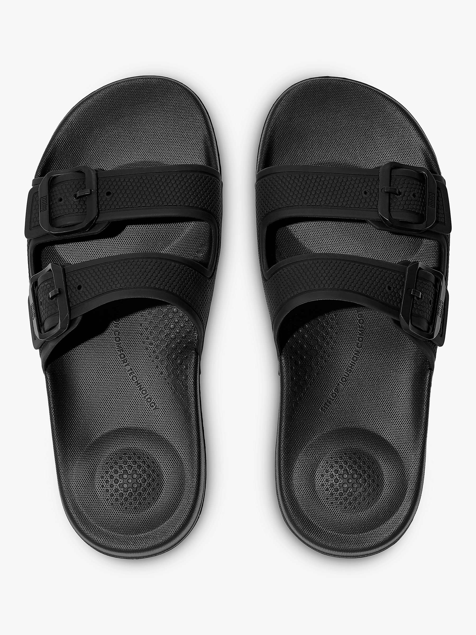 FitFlop IQushion Slider Sandals, All Black at John Lewis & Partners