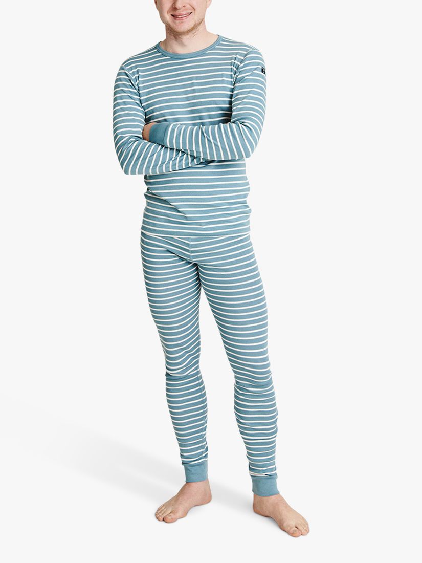 Buy Polarn O. Pyret Stripe Jersey Pyjama Set, Blue Online at johnlewis.com