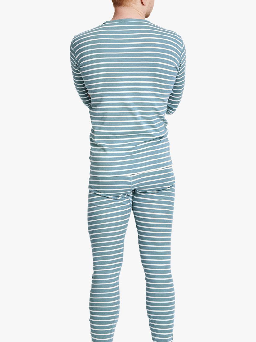 Buy Polarn O. Pyret Stripe Jersey Pyjama Set, Blue Online at johnlewis.com